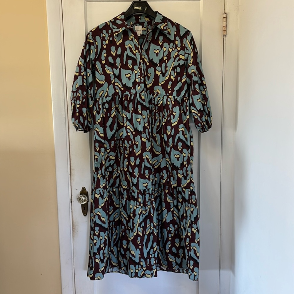 The Bettina Tiered MIDI Shirt Dress by Maeve Small